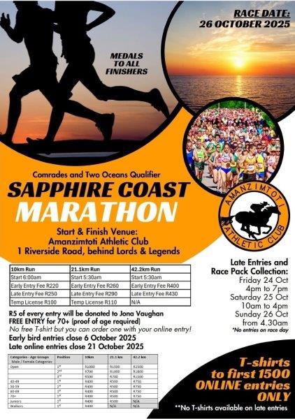 Don’t Miss the Early Bird Entry for the Sapphire Coast Marathon – a Comrades Qualifier!